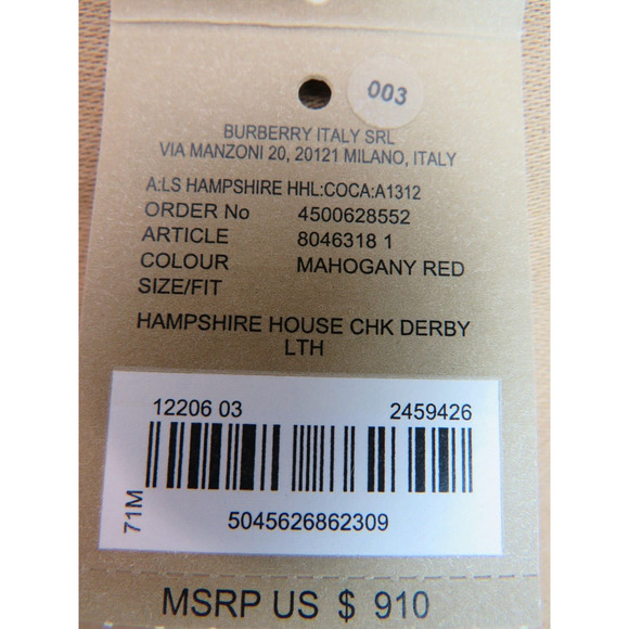 $910 BURBERRY HAMPSHIRE BURGUNDY LEATHER HOUSE CHECK SMALL CROSSBODY CLUTCH BAG - Picture 12 of 12